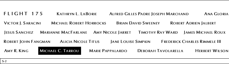 Panel S-2, South Pool, National September 11 Memorial