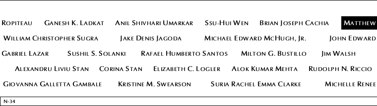 Panel N-34, North Pool, National September 11 Memorial