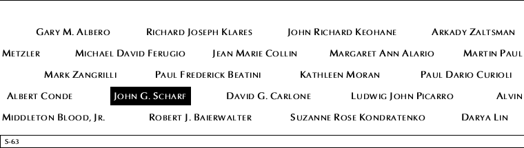 Panel S-63, South Pool, National September 11 Memorial