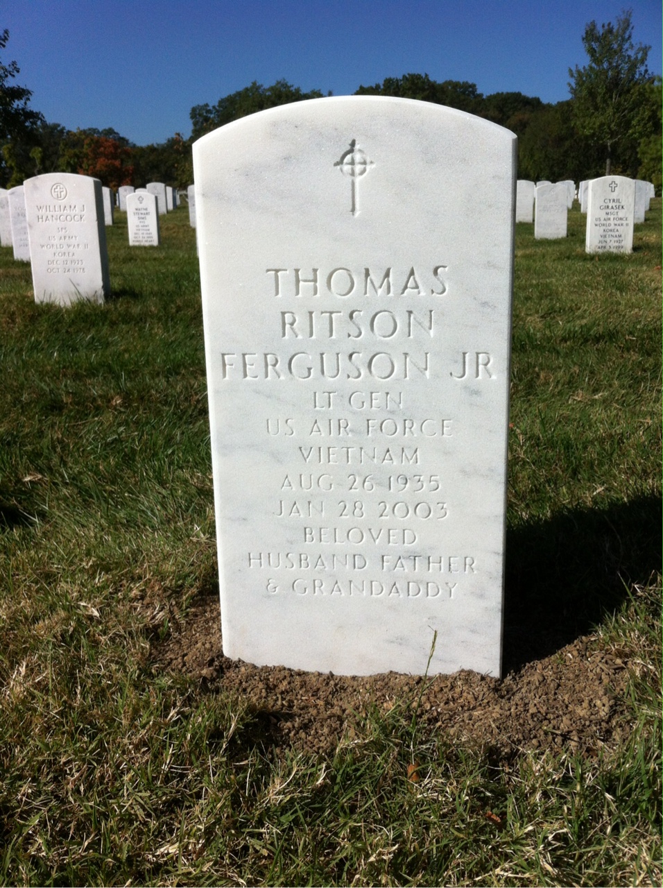Headstone shared by 2 interments, including Thomas Ritson Ferguson Jr.