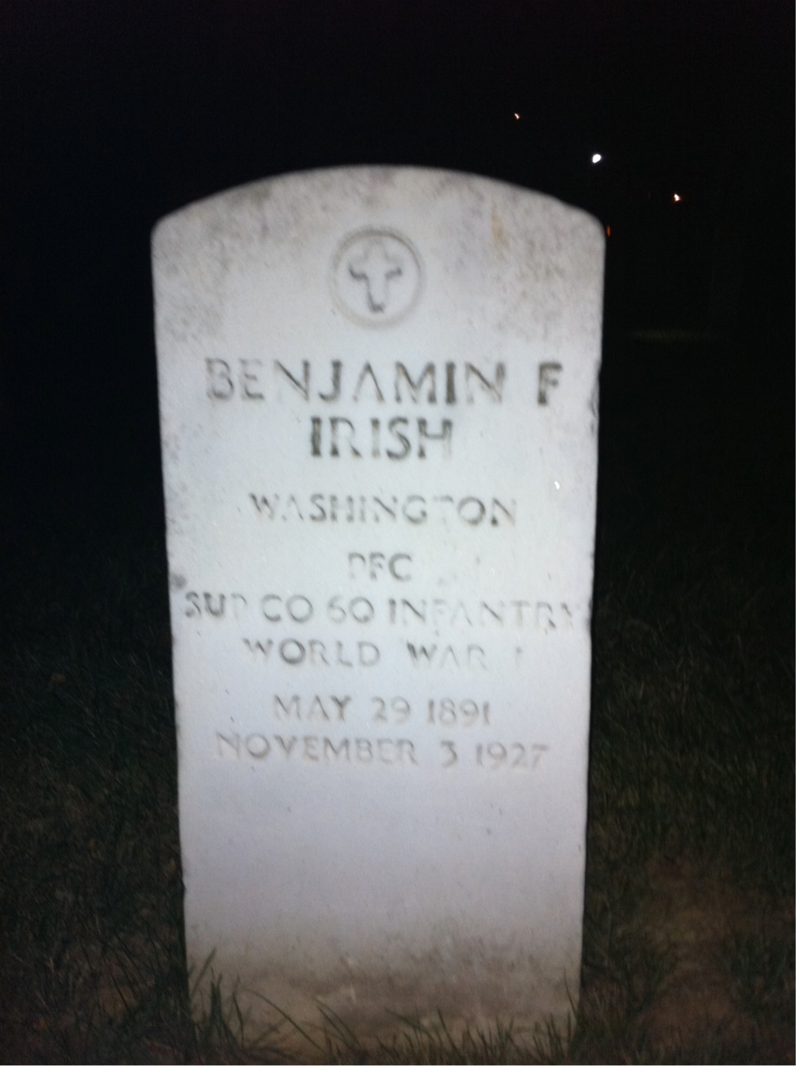 Headstone of Addie E Irish