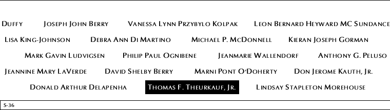 Panel S-36, South Pool, National September 11 Memorial