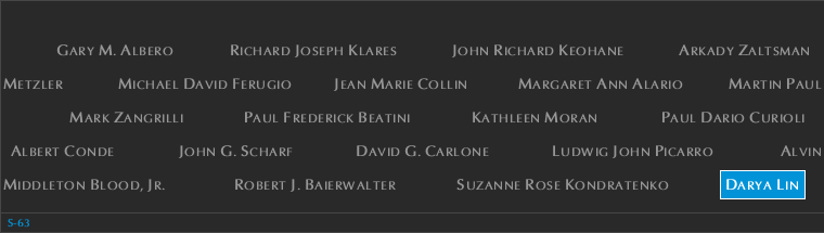 Panel S-63, South Pool, National September 11 Memorial