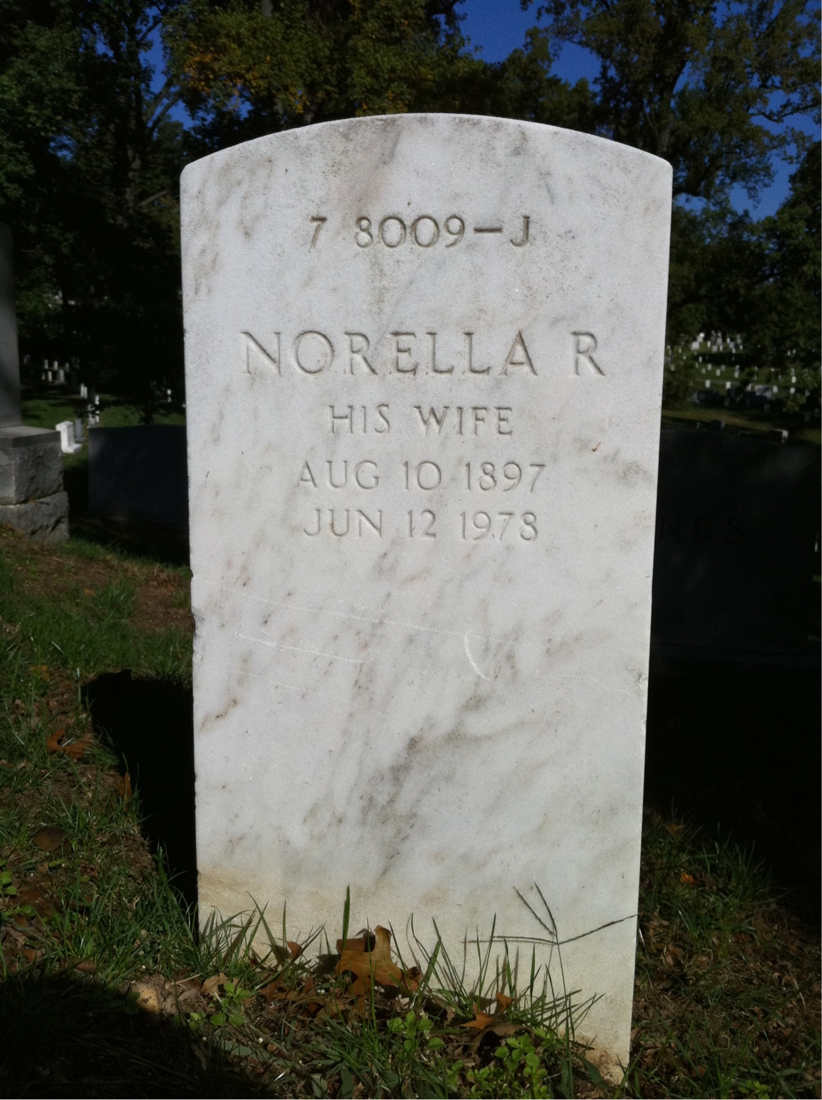 Headstone shared by 2 interments, including Charles E Creecy