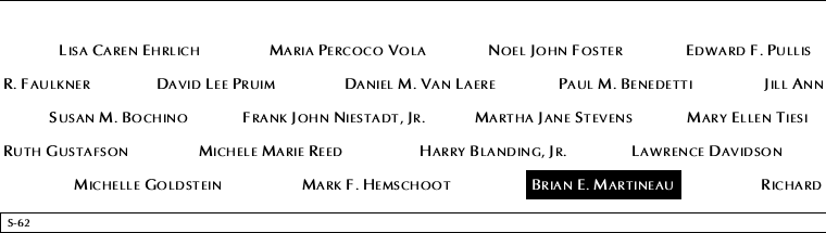 Panel S-62, South Pool, National September 11 Memorial