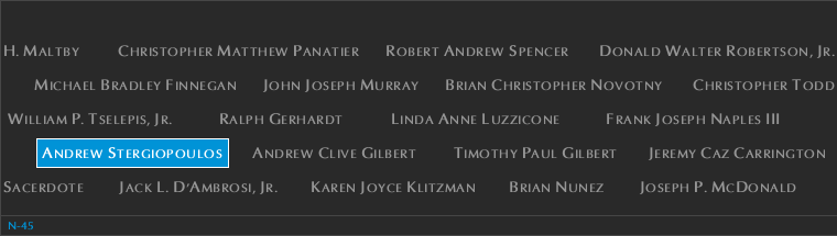 Panel N-45, North Pool, National September 11 Memorial