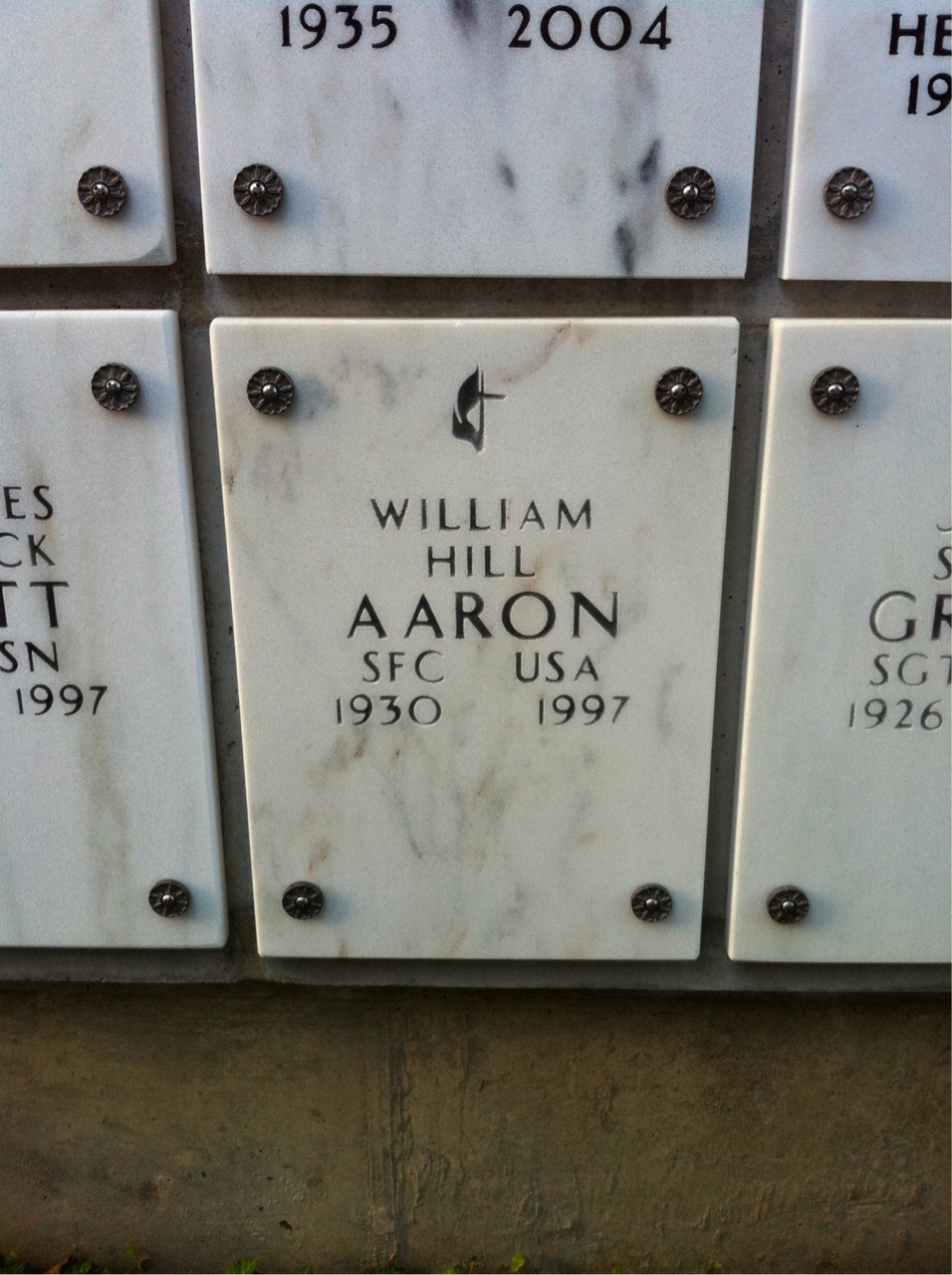 Headstone of William H Aaron