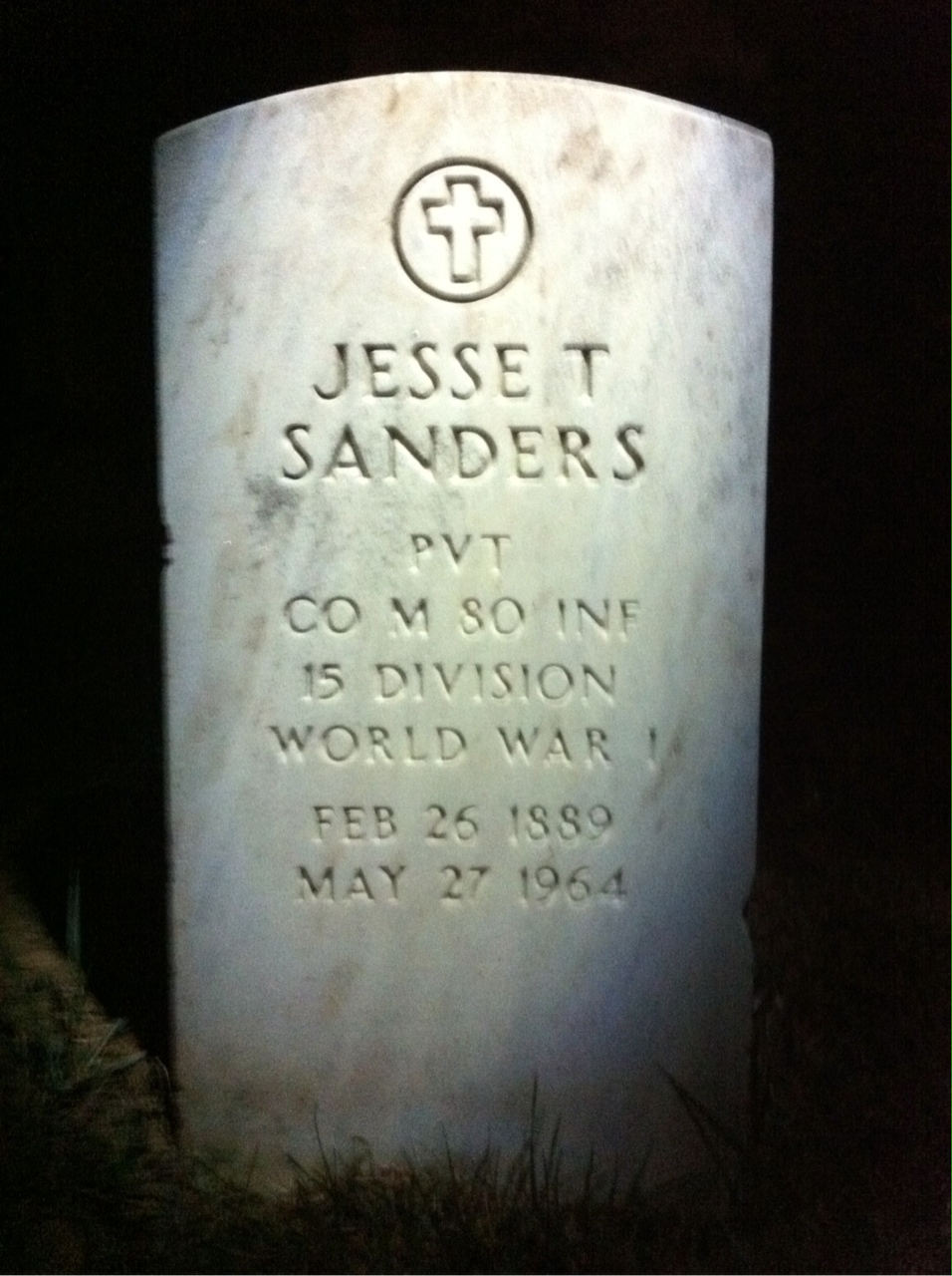 Headstone shared by 2 interments, including Margaret B Sanders