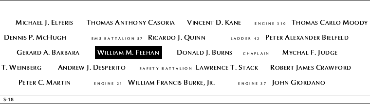 Panel S-18, South Pool, National September 11 Memorial