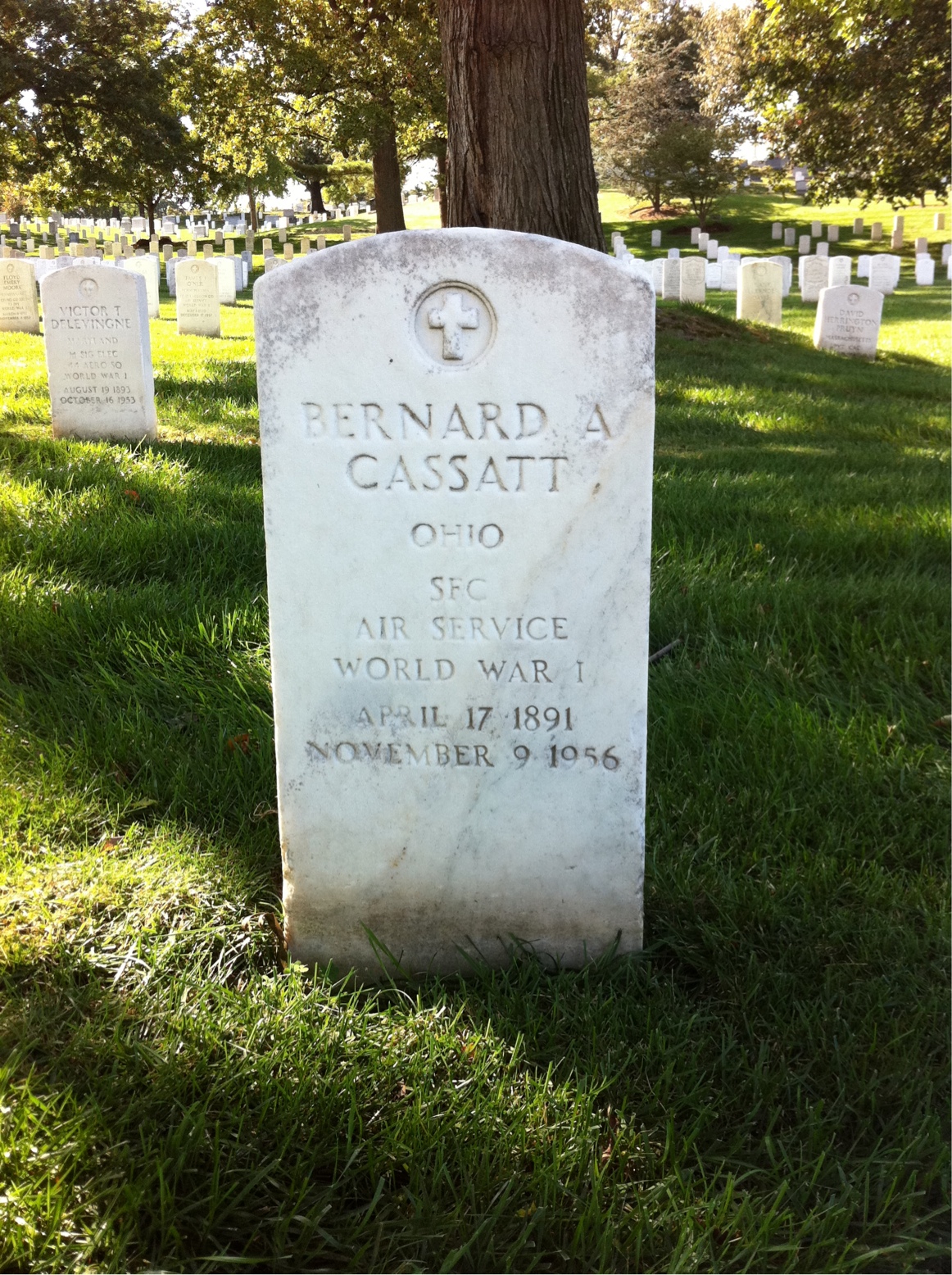Headstone of Bernard A Cassatt