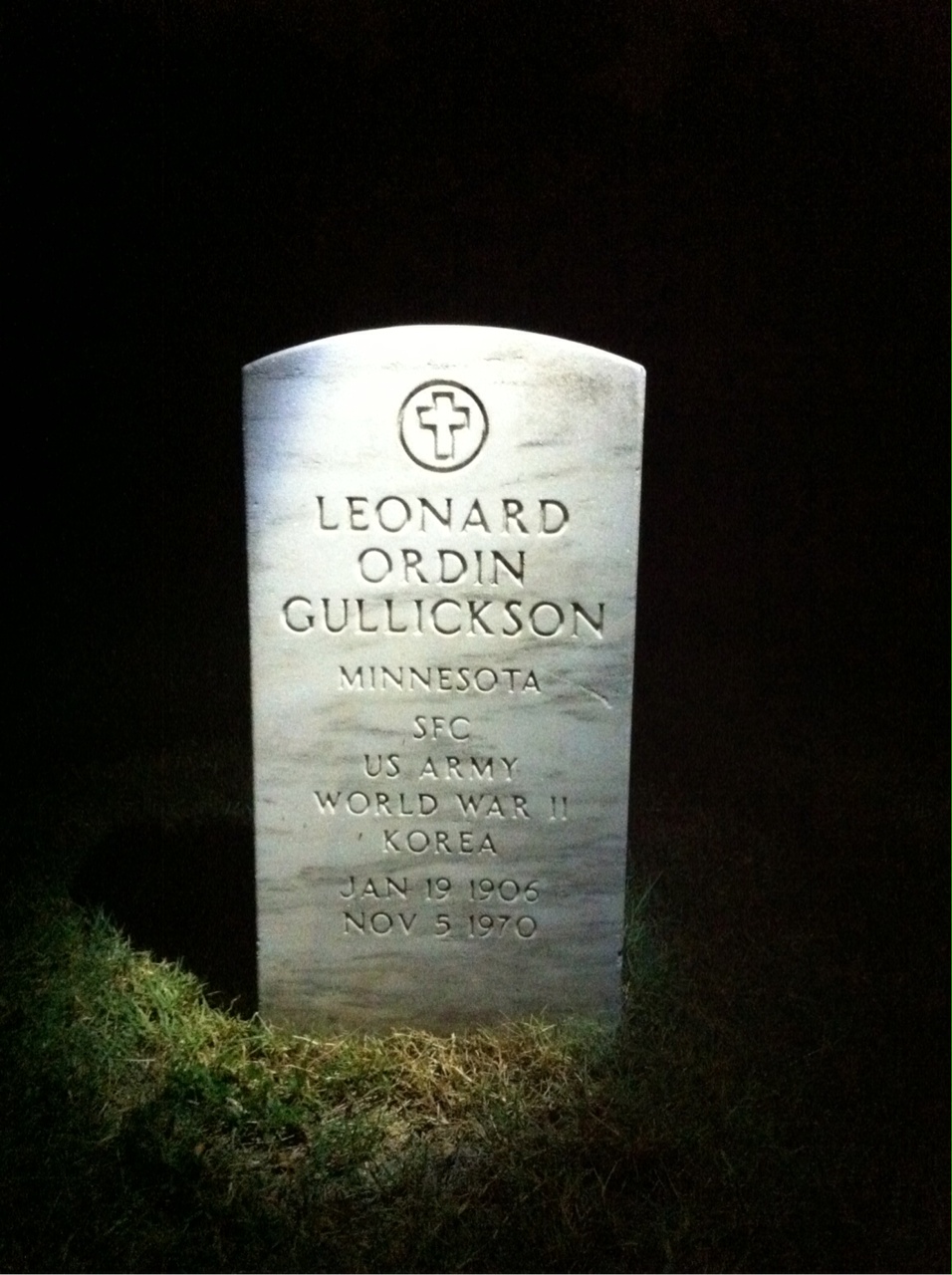 Headstone shared by 2 interments, including Beatrice O Gullickson