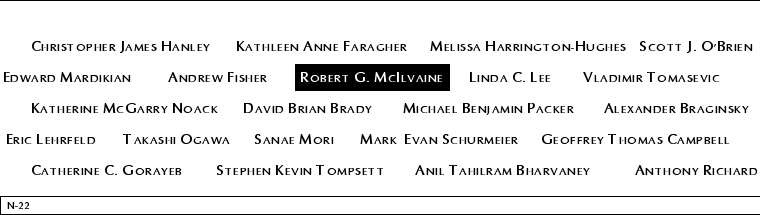Panel N-22, North Pool, National September 11 Memorial