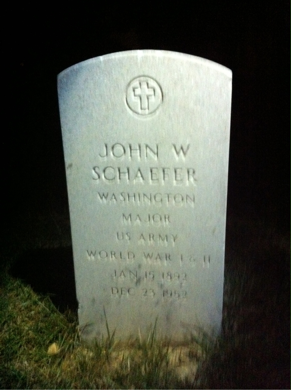 Headstone shared by 2 interments, including Olga G Schaefer