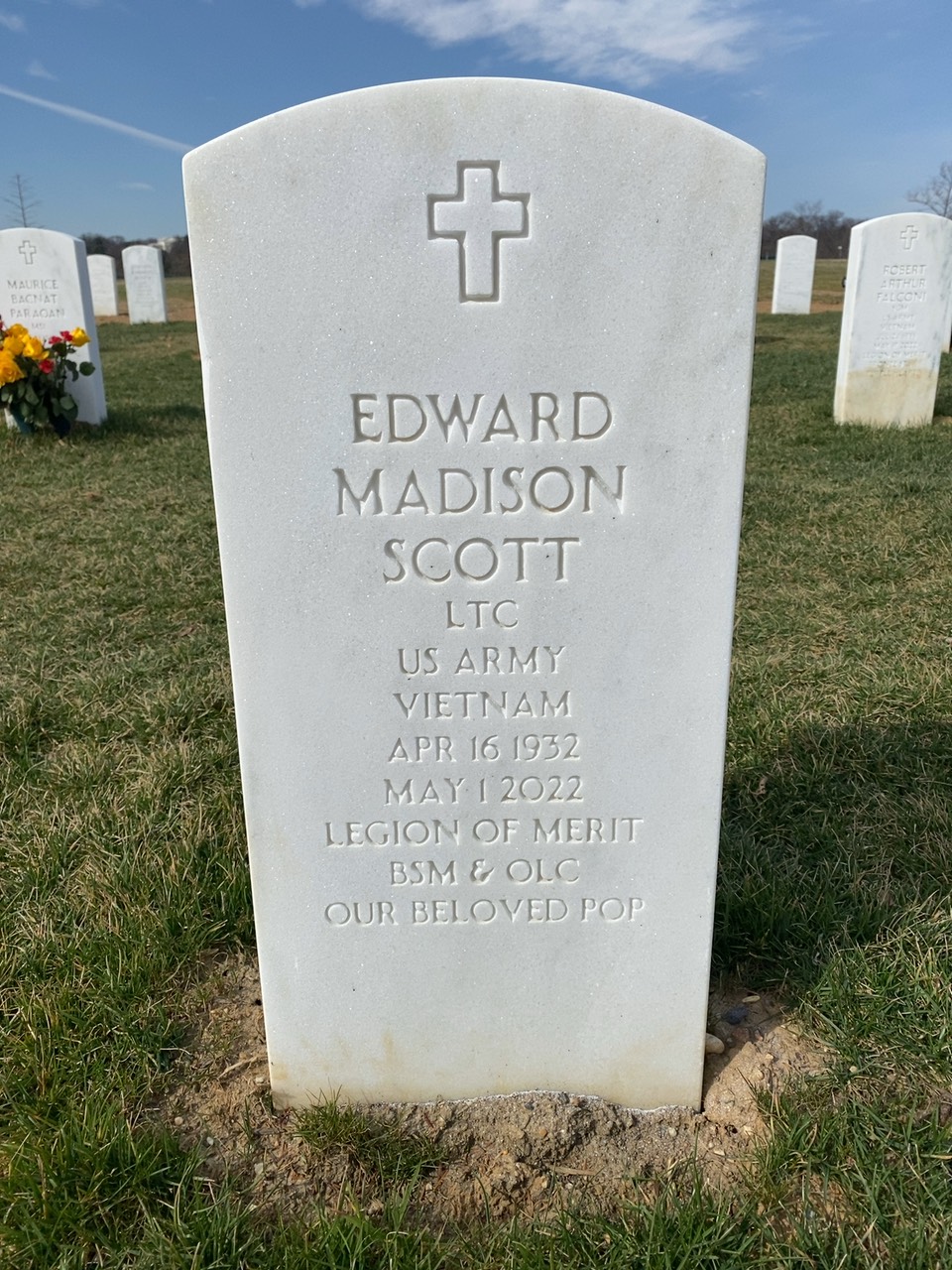 Headstone of Edward Madison Scott