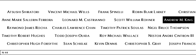 Panel N-44, North Pool, National September 11 Memorial