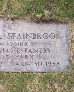 Headstone of Warren Stainbrook