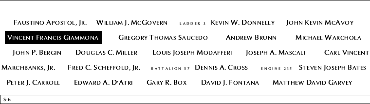 Panel S-6, South Pool, National September 11 Memorial