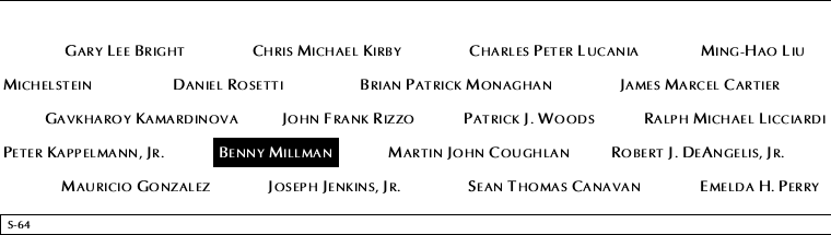 Panel S-64, South Pool, National September 11 Memorial