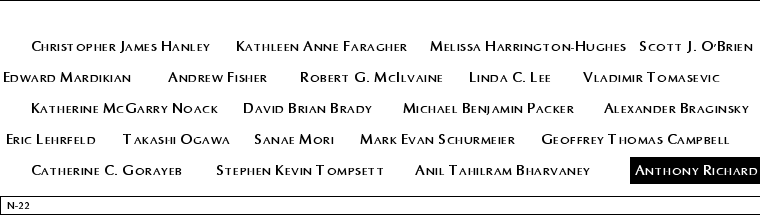 Panel N-22, North Pool, National September 11 Memorial