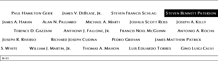 Panel N-51, North Pool, National September 11 Memorial