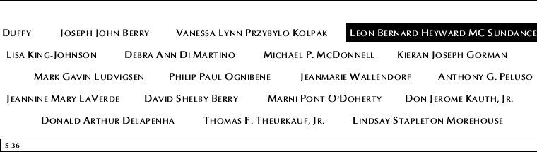 Panel S-36, South Pool, National September 11 Memorial