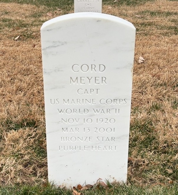 Headstone shared by 2 interments, including Cord Meyer