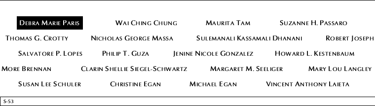 Panel S-53, South Pool, National September 11 Memorial