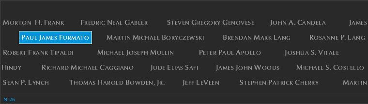 Panel N-26, North Pool, National September 11 Memorial
