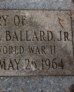 Headstone of Willard R. Ballard
