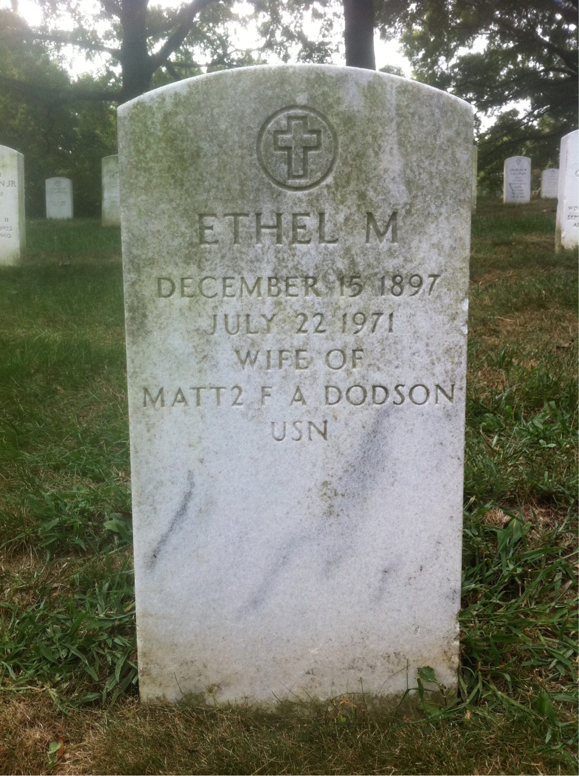 Headstone of Ethel M Dodson