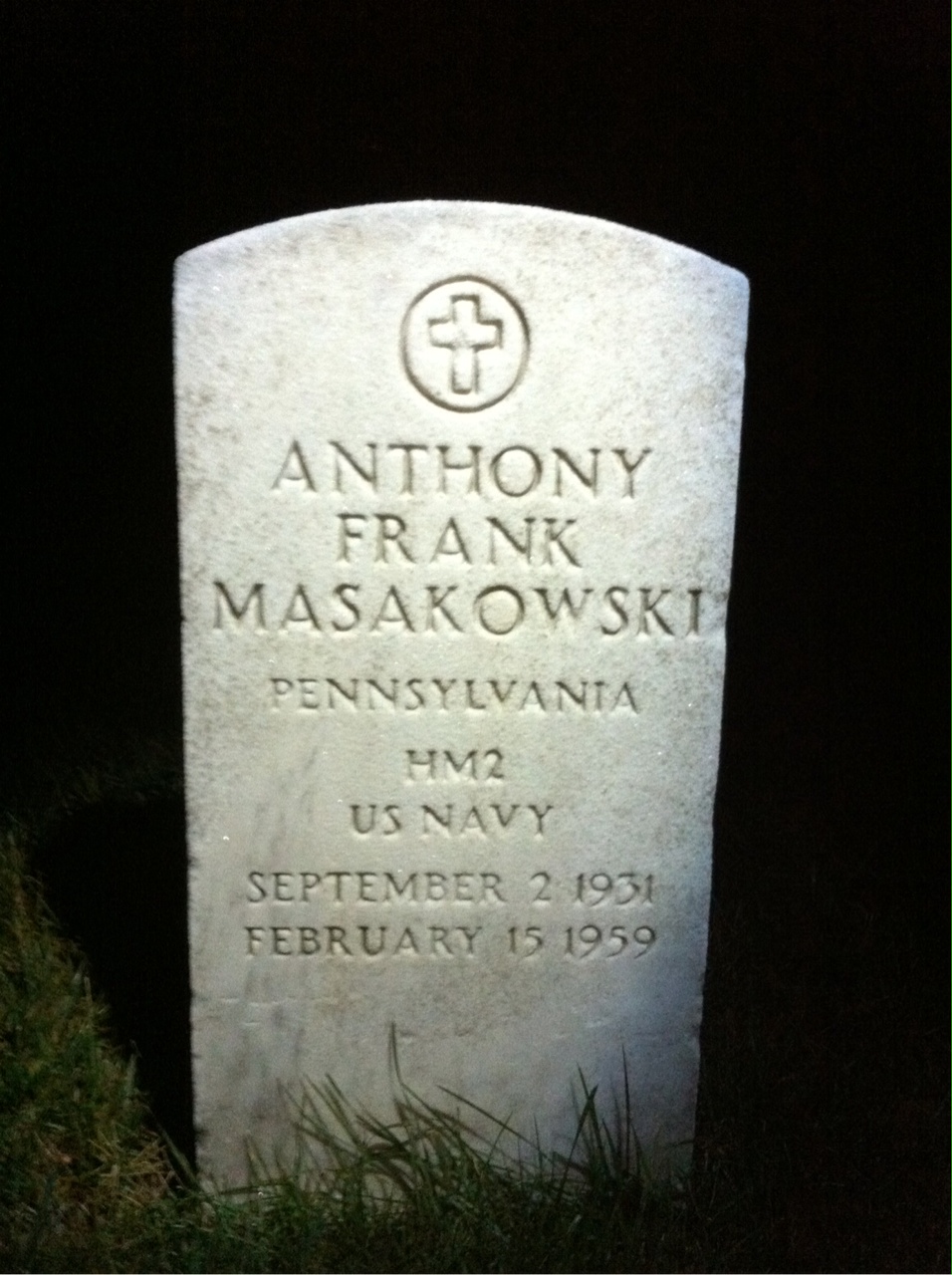 Headstone of Anthony F Masakowski
