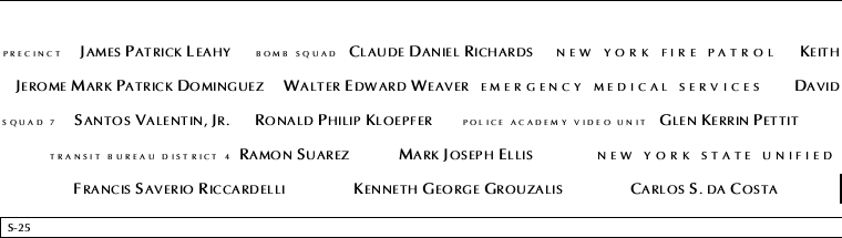 Panel S-25, South Pool, National September 11 Memorial