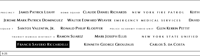 Panel S-25, South Pool, National September 11 Memorial