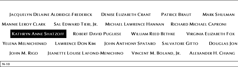 Panel N-10, North Pool, National September 11 Memorial