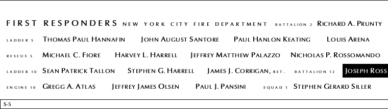 Panel S-5, South Pool, National September 11 Memorial