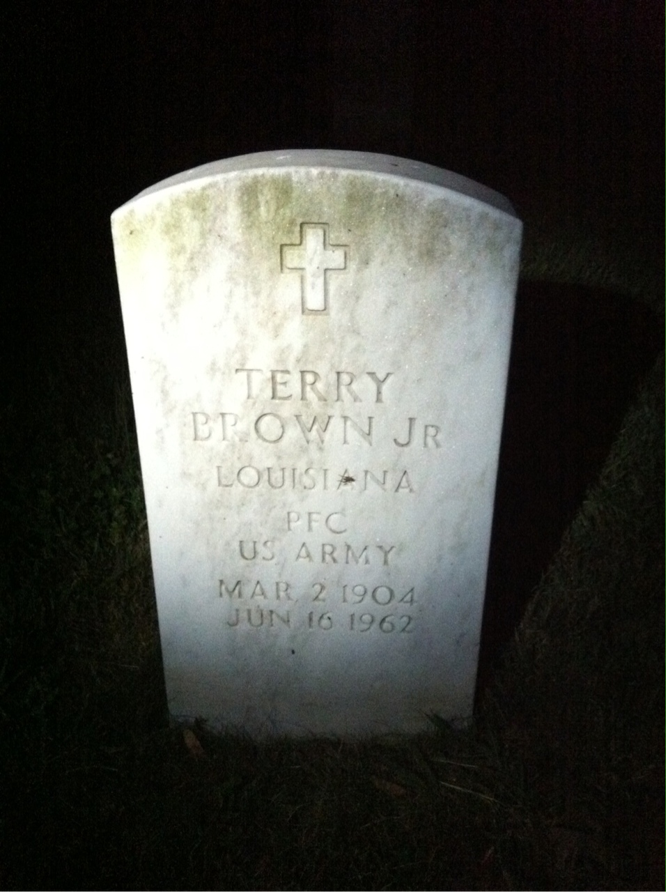 Headstone shared by 2 interments, including Terry Brown Jr.