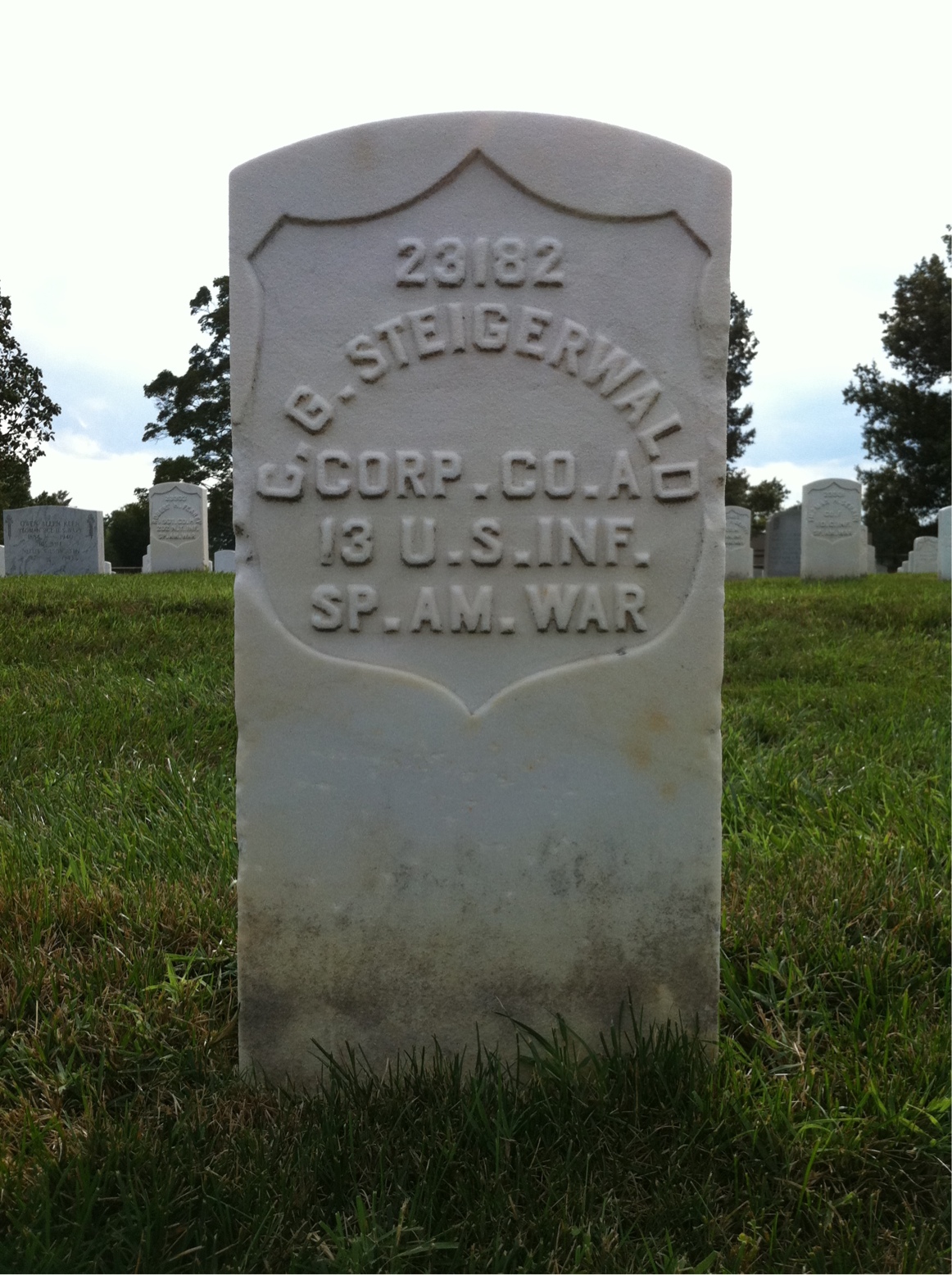 Headstone of Charles Steigerwald
