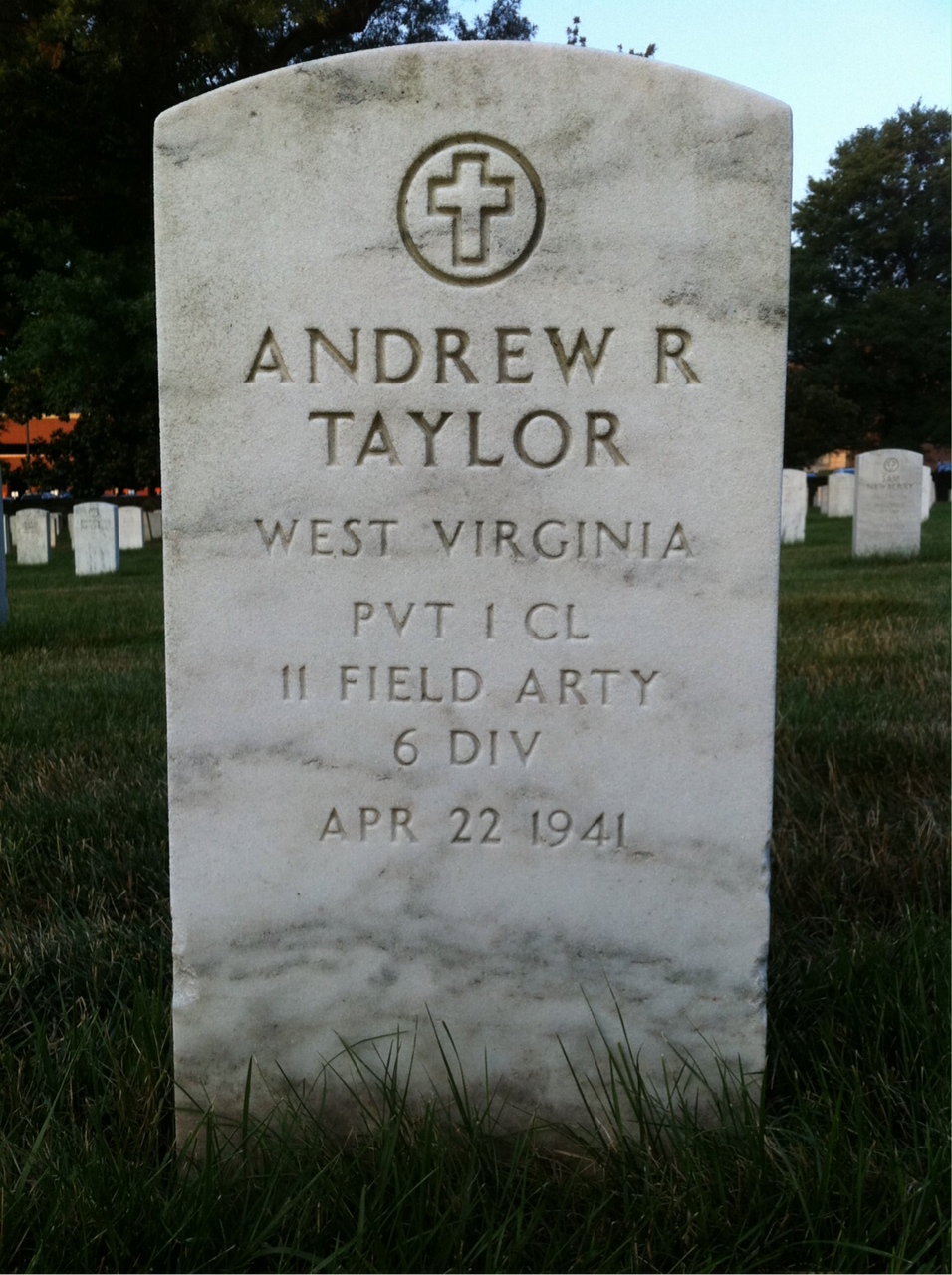 Headstone of Andrew Taylor