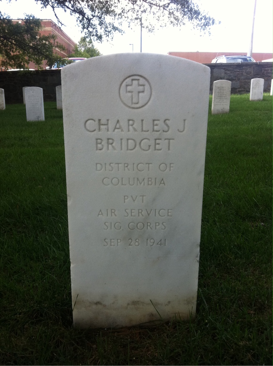 Headstone of Charles Bridget
