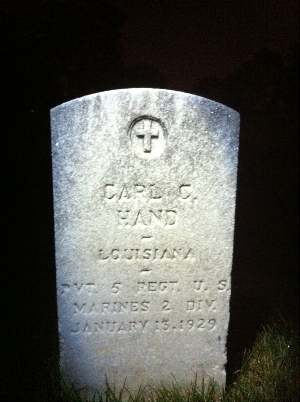 Headstone of Carl Hand