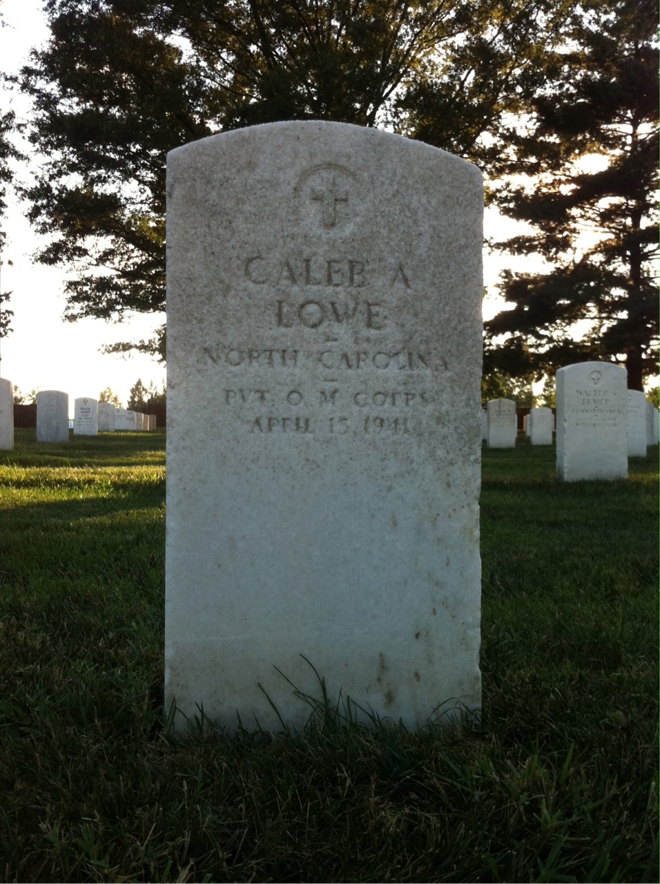 Headstone of Caleb Lowe