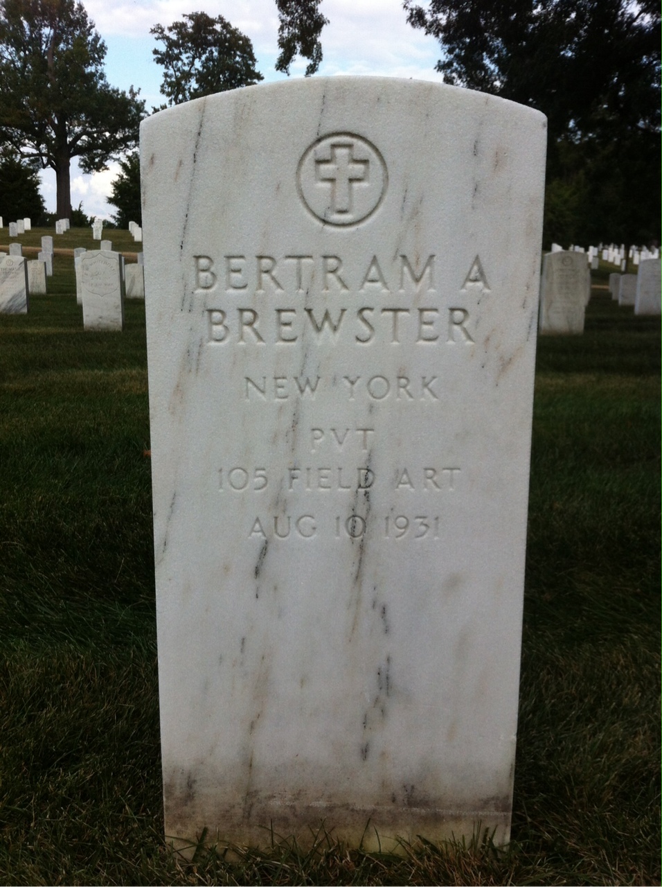 Headstone of Bertram Brewster