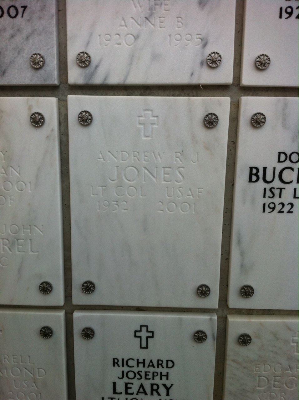Headstone shared by 2 interments, including Andrew Jones