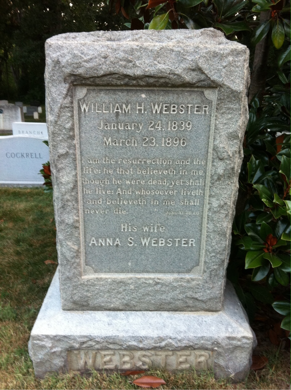Headstone of Anna Webster