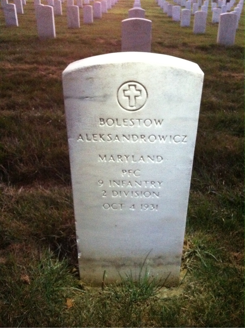 Headstone of Bolestow Aleksandrowricz
