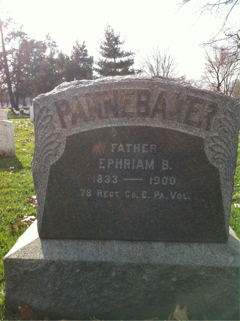 Headstone of Ephraim Pannebaker