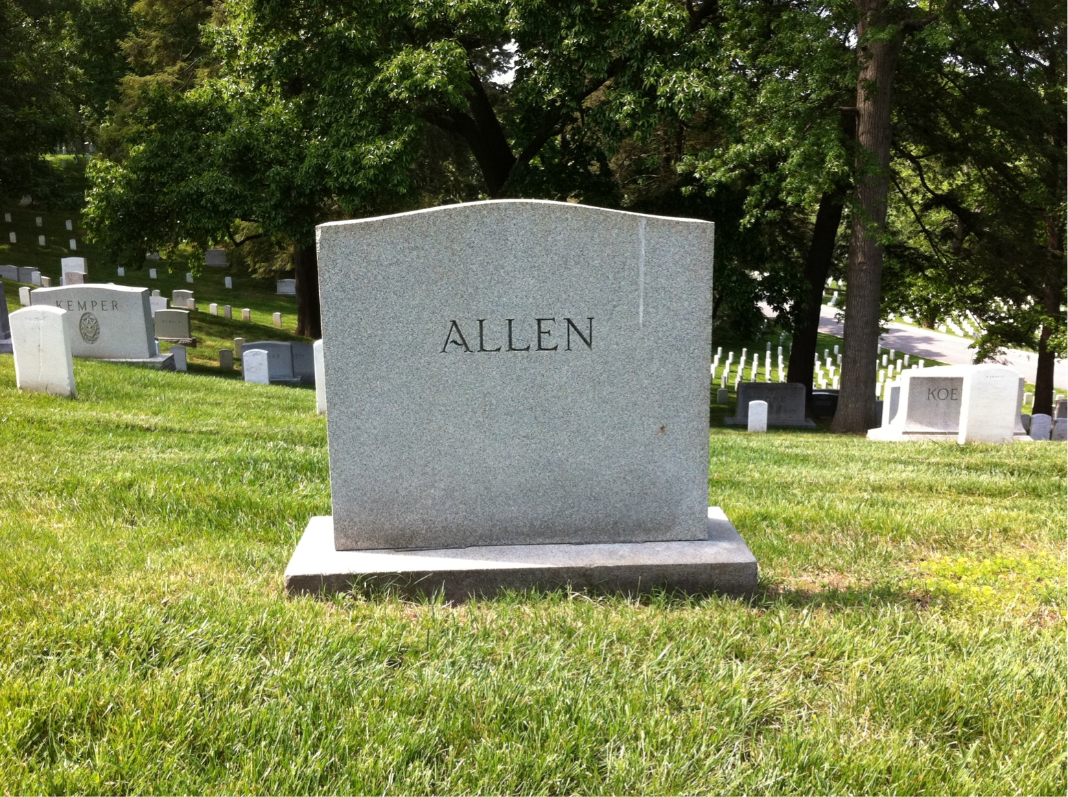 Headstone of Aurelia Allen